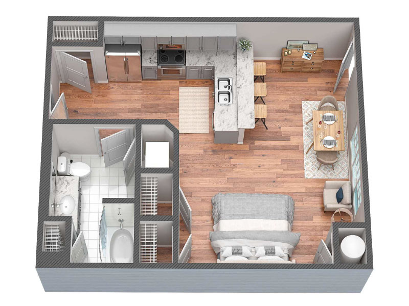 Studio Deluxe (S2) Floor Plan for Rent