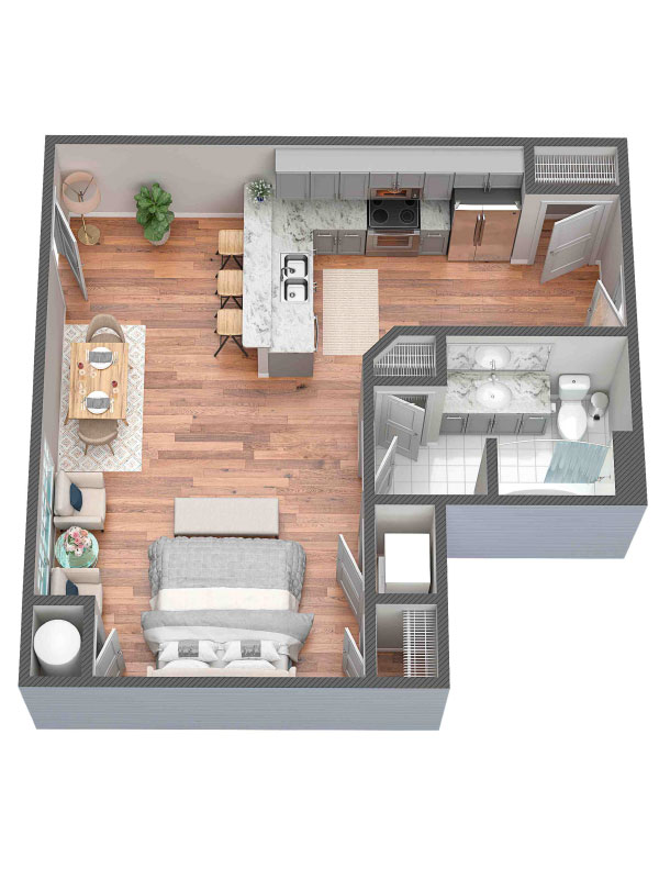 Studio Large (S3) Floor Plan for Rent